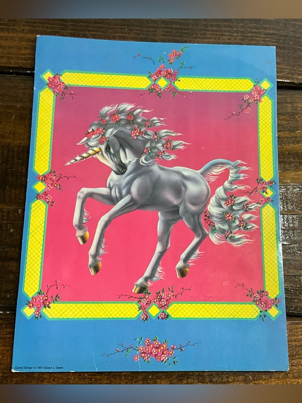 Vintage 1991 Mead Portfolio Fantasy Folder Unicorn Susan Dawe